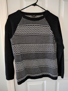 Talbots Black & White Patterned  Sweater